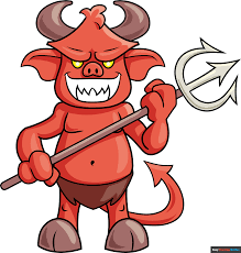 how to draw a cartoon devil really