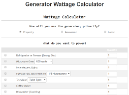 home generator sizing calculator