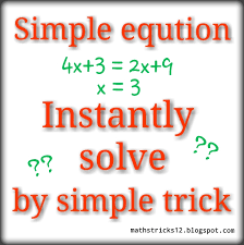 Simple Equation Instantly Solve By