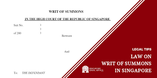 Explain in a logical and sequential manner maintaining clarity in both content and language. Law On Writ Of Summons In Singapore Singaporelegaladvice Com