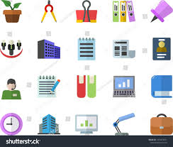 Color Flat Icon Set Home Plant Stock Vector Royalty Free