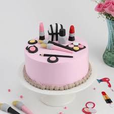 designer makeup themed cake cake for