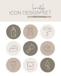 Linestyle Icon Design Wall Painting
