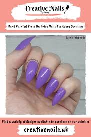 purple press on false nails creative