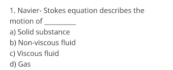 Navier Stokes Equation Describes