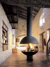 Hanging Fireplace Minimalism Interior