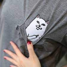 Flip off everyone without actually flipping them off by wearing this middle finger pocket cat shirt. Cat Pocket Middle Finger Shirt Using The Finger Top Tier Style