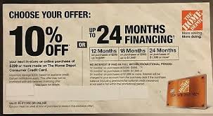 A 0% apr credit card offers no interest for a set amount of time, usually 12 to 20 months. Home Depot 10 Off Coupon Or 12 24 Mo No Interest In Store On Line Exp 7 31 18 50 00 Picclick