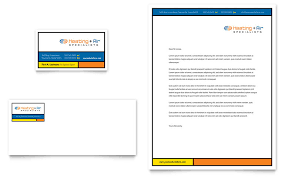 Heating Air Conditioning Business Card Letterhead Template