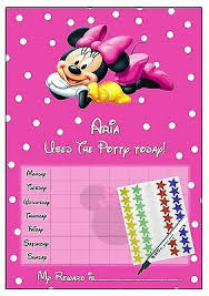 Minnie Mouse Personalised Potty Training Reward Chart With