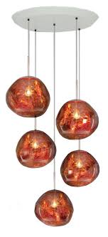 Melt is evocative of molten glass, the interior of a melting glacier or images of deep space. Melt Round Mini Pendant System By Tom Dixon In Suspended Pendant Lights