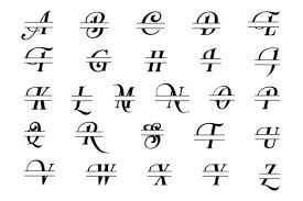 split monogram fancy alphabet graphic