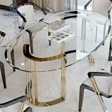 China Oval Glass Dining Table