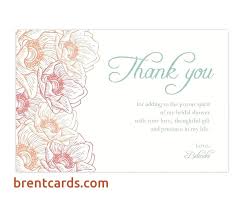 Bridal Shower Thank You Cards What To Write Wedding Card Samples