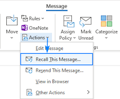 how to recall an email in outlook and