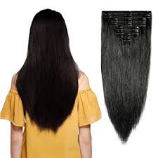 Depending on how thick and long your hair is and how many sittings you'll need to. Amazon Com Double Weft 100 Clip In Remy Human Hair Extensions 1 Jet Black 10 22 Grade 7a Quality Full Head Thick Thickened Short Soft Silky Straight 8pcs 18clips For Women Beauty 10