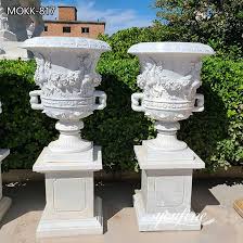 Hand Carved Large Garden White Marble