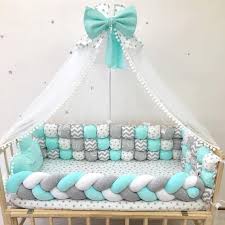 Mint Baby Bedding Set With Canopy