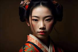 wall art print portrait of a geisha