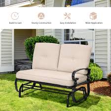 2 Seats Outdoor Swing Glider Chair With