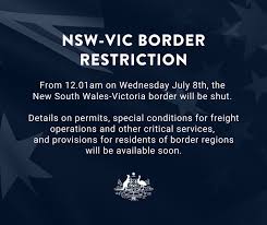 How victorians stranded in sydney can now get home. Australia In The United States Nsw Vic Border Restriction Update From 12 01am On Wednesday July 8th The Nsw Victoria Border Will Be Shut Please Note That Details On Permits Special Conditions For