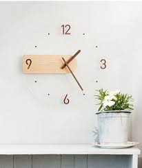 Large Wood Wall Clock Modern Silent