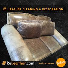 The leather recoloring kit is available in standard, recliner, sofa, 3 piece and 5 piece sizes. Aniline Leather Sofa Cleaner