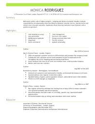 Curriculum Vitae Examples For Cashier Cv Template Malawi Research
