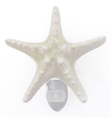 Real Seashell Night Light White Starfish Real Nautical Decor Automatic Sensor Walmart Com Walmart Com