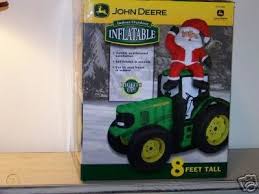 John deere inflatable christmas decorations. John Deere Inflatable 8 Lighted 7000 Tractor W Santa 32885451