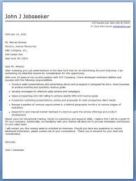 Advertising Account Executive Cover Letter Sample Creative Resume