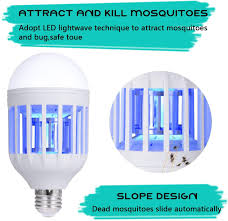Gloue Bug Zapper Light Bulb 2 In 1 Mosquito Killer Lamp Uv Led Electr