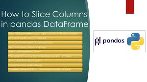 slice columns in pandas dataframe