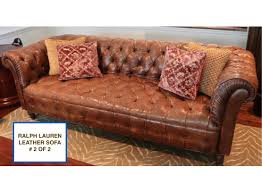ralph lauren brown leather sofa there