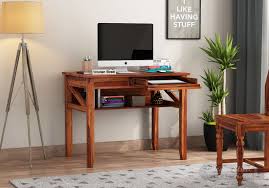 We have a myriad of styles of desks, and if you want to narrow your options to something more specific than your current filter of solid wood, such as finding desks by brands like corrigan studio® or ebern designs. Buy Hawkins Solid Wooden Computer Desk Teak Finish Online In India Wooden Street