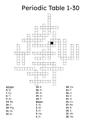 periodic table 1 30 crossword wordmint