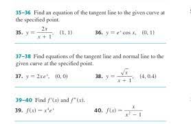 Tangent Line To The Given Curve