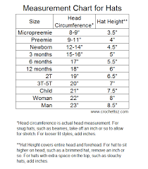 Measurement Chart Size Chart For Making Hats Crochet Knit