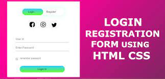 login and registration form using html