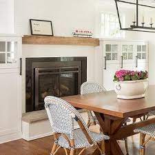 cote style dining room fireplace