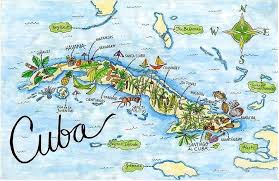 Brace yourselves, because i'm going to be talking about our trip to cuba for awhile! Cuba Map Watercolor Art Print Illustrated Map Map Of Cuba Map Print