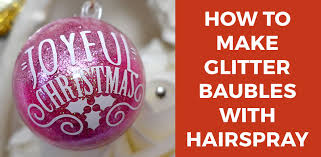 make glitter ornaments with hairspray