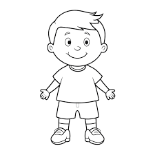 child outline sketch drawing vector