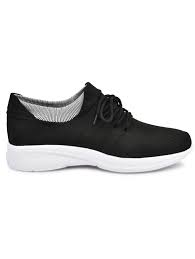 black fabric lace up shoes