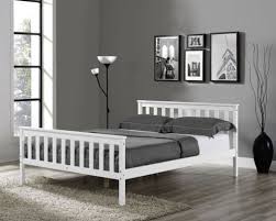 wooden bed frame solid pine white