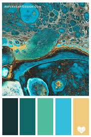 turquoise green and gold color palette