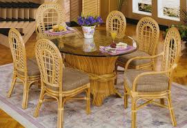 See more ideas about glass dining table, dining table, dining table setting. Caliente Rattan Wicker 8 Piece Dining Set With Oval Glass Top From Classic Rattan Model 1560 Set American Rattan