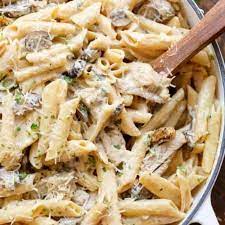 Creamy Chicken And Mushroom Pasta Recipe gambar png