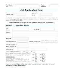 Downloadable Employment Application Template Basic Job Word