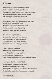 a funeral a funeral poem by john coldwell